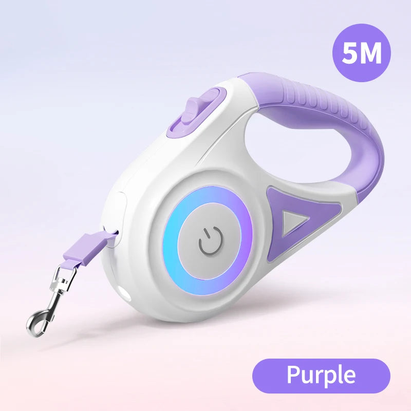 PawTrail 5M Automatic Retractable Dog Leash LED Luminous