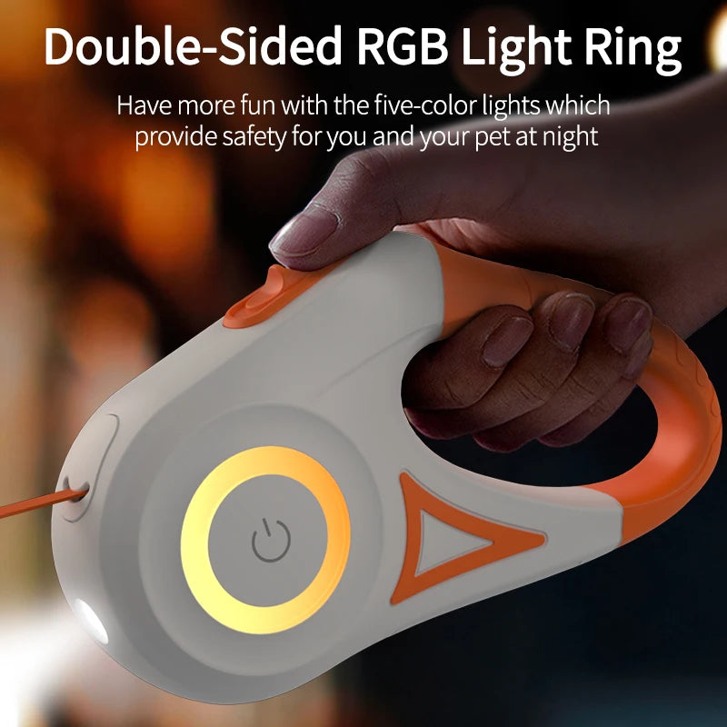 PawTrail 5M Automatic Retractable Dog Leash LED Luminous